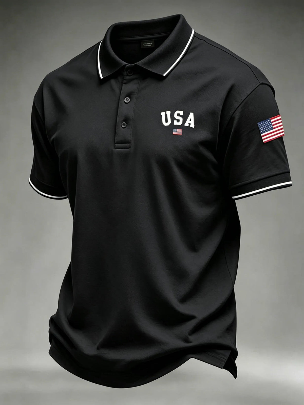New Fashion Mens Bold Eagle USA Flag Polo Shirt Patriotic American Graphic Short Sleeve Casual Top