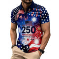 New Fashion Mens American Eagle USA Flag Polo Shirt Patriotic Bold Graphic Short Sleeve Golf Top